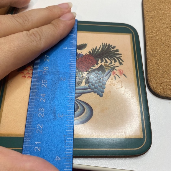 Vintage Pimpernel De Luxe Coasters - 6 Piece - Theorems Basket Of Fruit - Picture 8 of 8